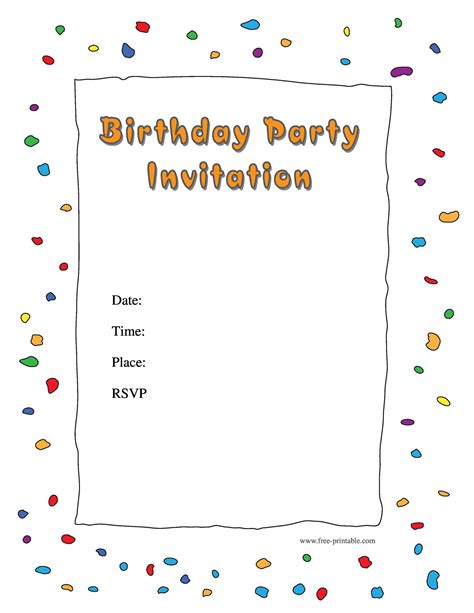 free download template for birthday invitation